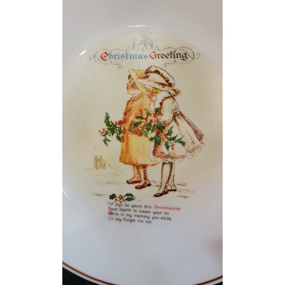 Vintage Corelle Christmas Greeting Plate Holiday Collectible Winter Scene - Picture 7 of 10